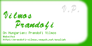 vilmos prandofi business card